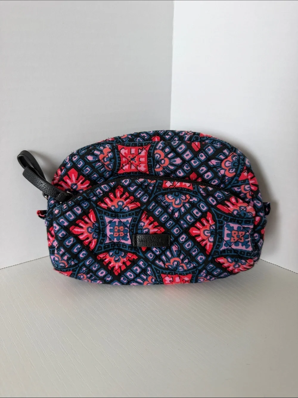 Vera Bradley Navy, Pink & Coral Quilted Cosmetic Case